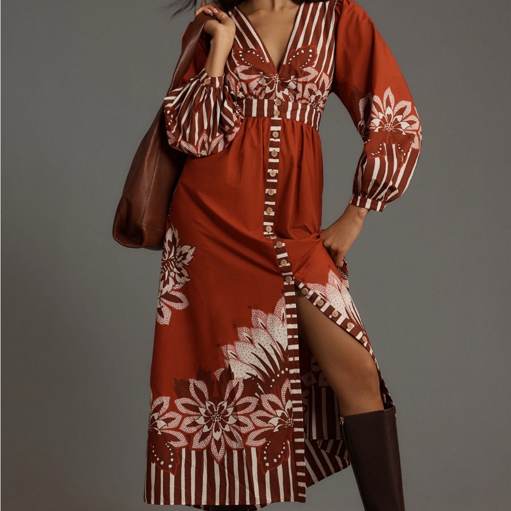 Farm Rio V-neck Midi Dress